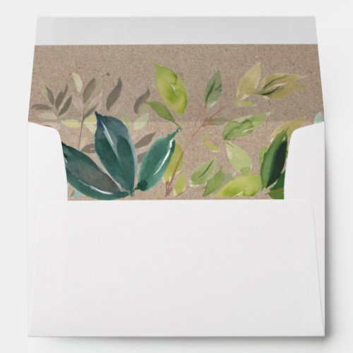 Kraft Foliage Wedding Invitation Envelope