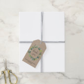 Kraft Foliage Wreath Thank You Favor Gift Tags (With Twine)