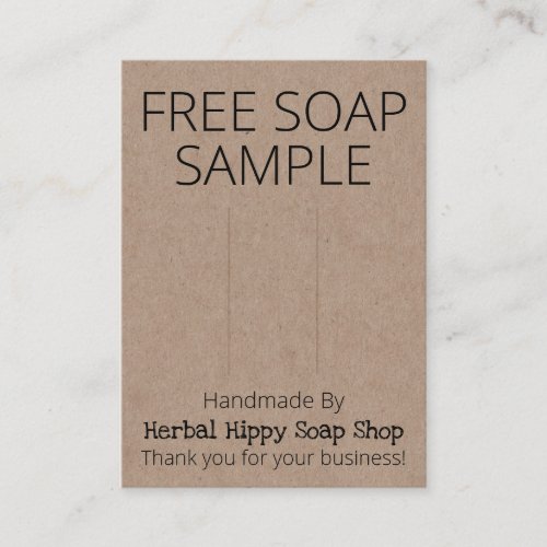Kraft Free Sample Soap Holder Display Card