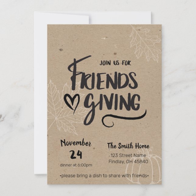 Kraft Friendsgiving Dinner Invitation (Front)