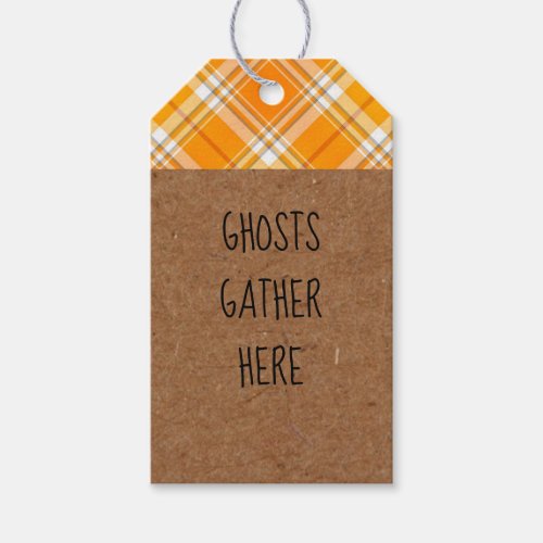 Kraft Ghosts Gather Here Halloween Party Gift Tags