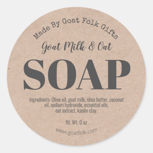 Kraft Goat Milk Soap Labels
