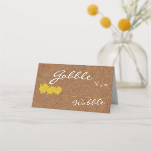 Kraft Gobble Til You Wobble Thanksgiving Table Place Card