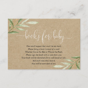 Kraft green leaves book request books for baby enclosure card