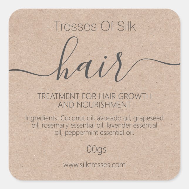 Kraft Hair Treatment Handmade Mask Square Sticker (Front)