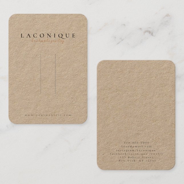 Kraft | Hairpin Display | Jewelry Business Card (Front/Back)