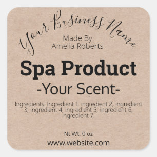 Kraft Handmade Spa DIY Product Labels
