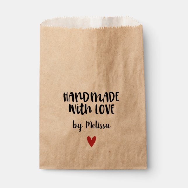 Kraft Handmade with love Favor Bag (Front)