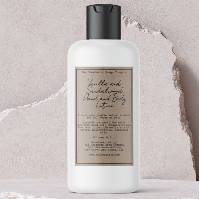 Kraft Handwritten Look Cosmetics Bottle Label (Creator Uploaded)