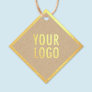 Kraft Hang Tags Gold Foil Logo Diamond Shaped 2"