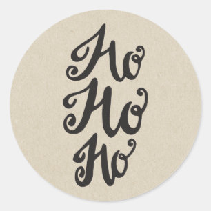 Kraft Holiday Christmas Holiday HO HO HO Favor Classic Round Sticker