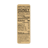 Kraft Honey Nutrition Facts Return Address Label