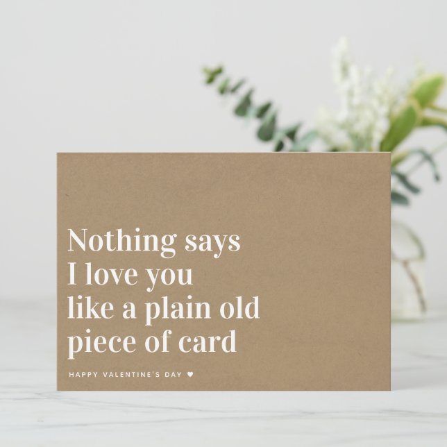 Kraft I Love You Funny Valentine's Day Holiday Card (Standing Front)