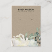 KRAFT IVORY WHITE FLORAL BUNCH EARRING DISPLAY BUSINESS CARD (Front)