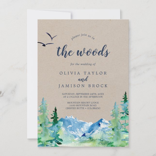 Kraft Join Us In The Woods Destination Wedding Invitation (Front)