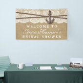 Kraft, Lace & Nautical Anchor Beach Bridal Shower Banner (Tradeshow)
