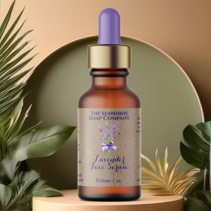 Kraft Lavender Dropper bottle label 2.375 x 1.25