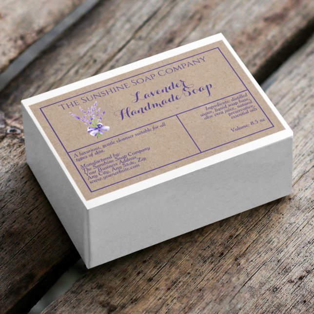 Kraft Lavender waterproof soap product label (Creator Uploaded)