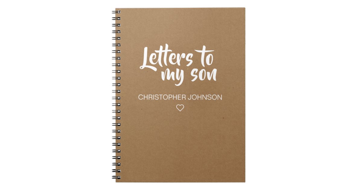Kraft Letters to My Son Journal Zazzle