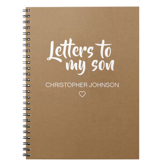 Kraft Letters to My Son Journal Zazzle