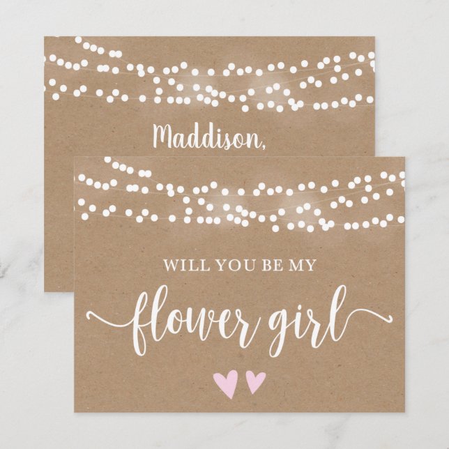 Kraft Lights Will You Be My Flower Girl Card (Front/Back)