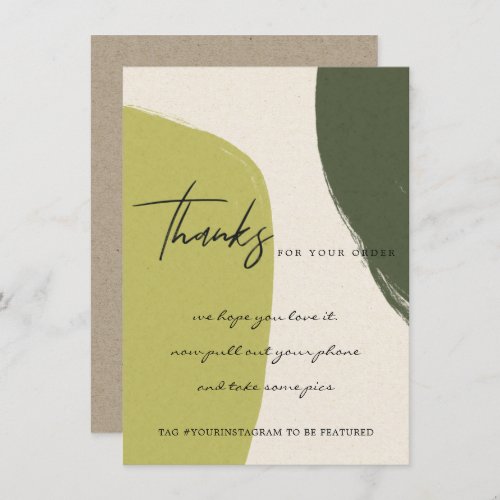 KRAFT LIME GREEN ABSTRACT CORPORATE BUSINESS LOGO THANK YOU CARD