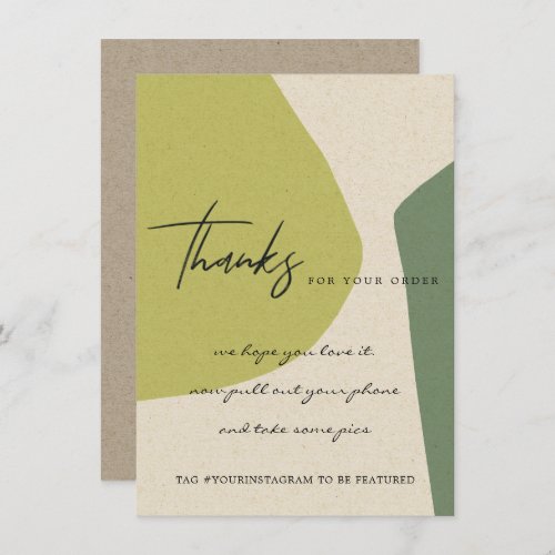 KRAFT LIME GREEN ABSTRACT CORPORATE BUSINESS LOGO THANK YOU CARD