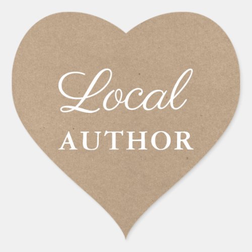Kraft Local Author Writer Book Promo Heart Heart Sticker