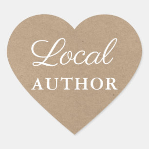 Kraft Local Author Writer Book Promo Heart Heart Sticker
