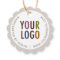 Kraft Logo Hang Tags with String Round Scalloped