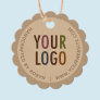 Kraft Logo Hang Tags with String Round Scalloped