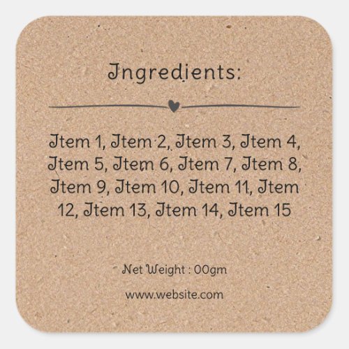 Kraft Look List of Ingredients Product Label