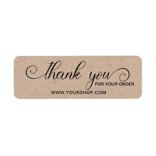 Kraft Look Thank You For Your Order Small Business Label
