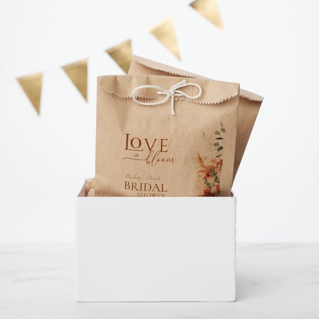 Kraft Love In Bloom Boho Terracotta Bridal Shower Favor Bag (Party)