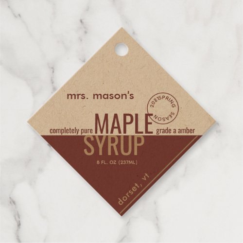 Kraft Maple Syrup Spring Season Product Tag