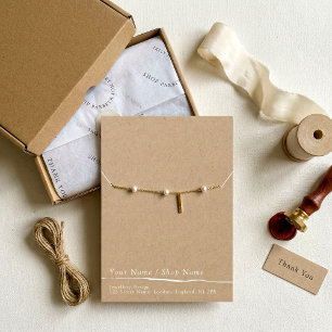 Kraft minimal necklace or bracelet display card