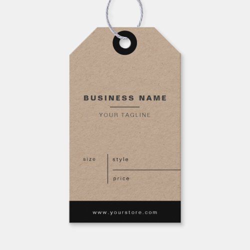 Kraft Minimalist Business Name Price Hang Tags