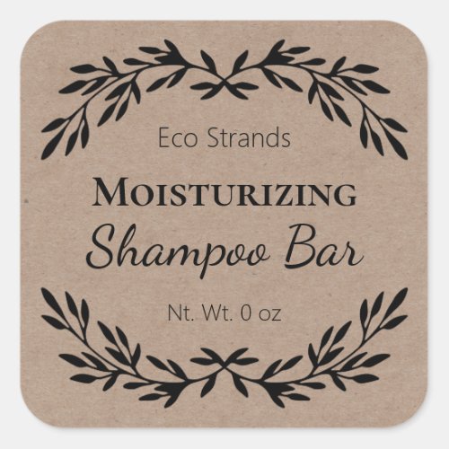 Kraft Minimalist DIY Solid Shampoo Bar Labels
