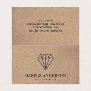 Kraft Modern Black Diamond Logo Jewelry Business  Card