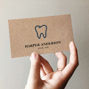 Kraft Modern Black Professional Dental Care Business Card
