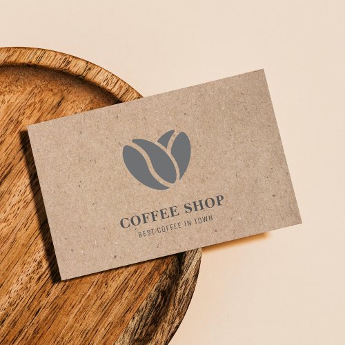 Kraft Modern Coffee Shop Black Professional Business Card