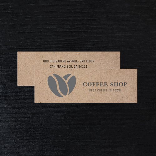 Kraft Modern Coffee Shop Black Professional Mini Business Card