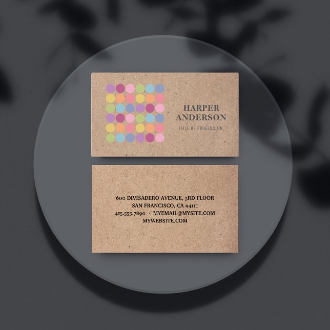 Kraft Modern Colourful Macarons Bakery Professiona Business Card (Creator Uploaded)