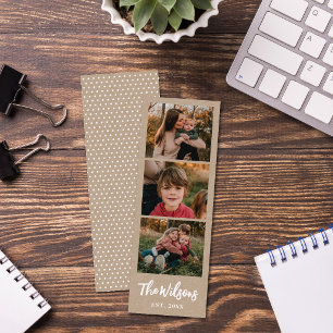 Kraft Modern Hand-Lettered Script 3-Photo Bookmark