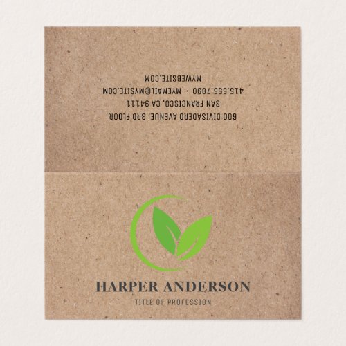 Kraft Modern Minimal Green Eco Professional Business Card