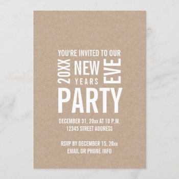 Kraft Modern New Years Eve Party Invite by zazzleoccasions at Zazzle