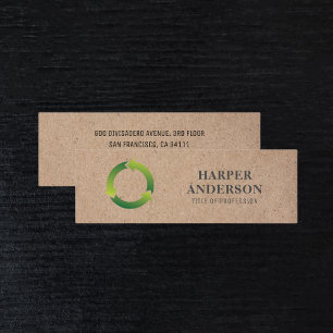 Kraft Modern Simple Green Eco Professional Mini Business Card
