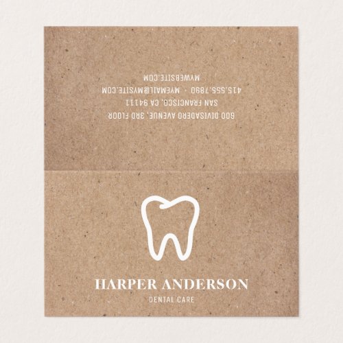 Kraft Modern White Professional Dental Care Business Card