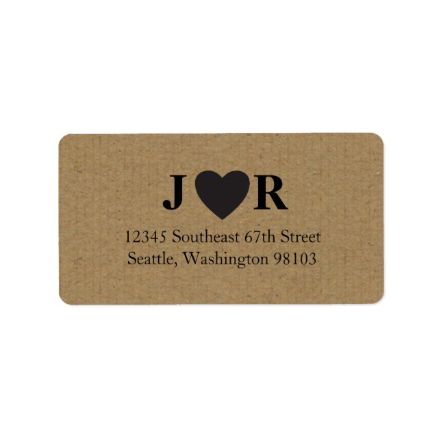 Kraft Monogram Address Labels (Front)