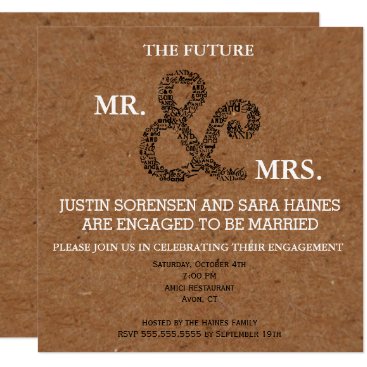 Kraft Mr And Mrs Engagement Party Invitation Kraft Mr And Mrs Engagement Party Invitation